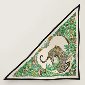 Authentic Hermès Jungle Love Giant Triangle Scarf Cashmere Noir/Naturel/…